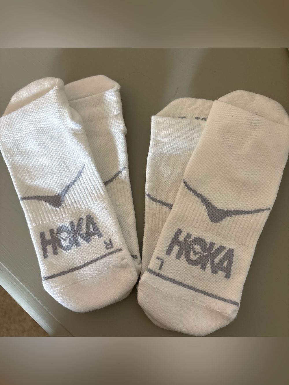 New! HOKA White Low-Cut Athletic Socks - 2 Pair